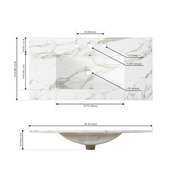 Ancillary 3-Hole 20 in. W x 18.25 in. D Classic Contemporary Rectangular Ceramic Single Sink Basin Vanity Top